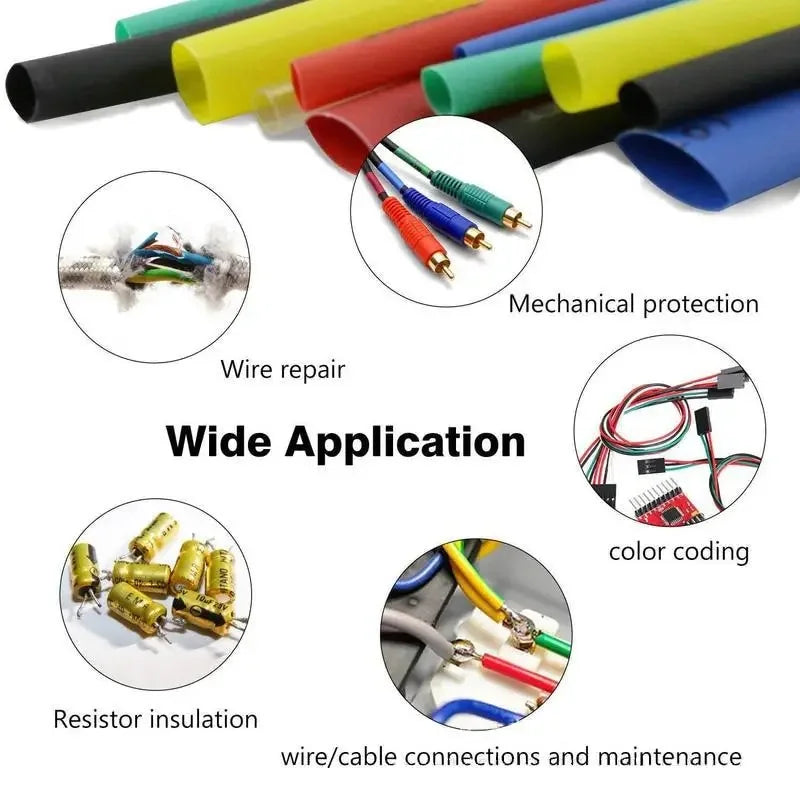 Multicolor Polyolefin Heat Shrink Tubing Set: 164/560pcs with 2:1 Shrink Ratio - Ideal for Wires and Cables Sleeving