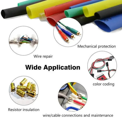 Multicolor Polyolefin Heat Shrink Tubing Set: 164/560pcs with 2:1 Shrink Ratio - Ideal for Wires and Cables Sleeving