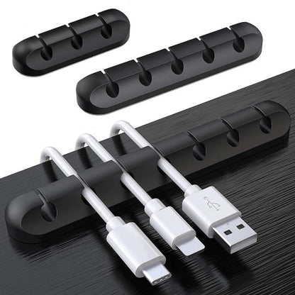 Silicone USB Cable Organizer: Desktop Cable Winder for Mouse & Headphone Wire Management - Tidy Holder with Clips