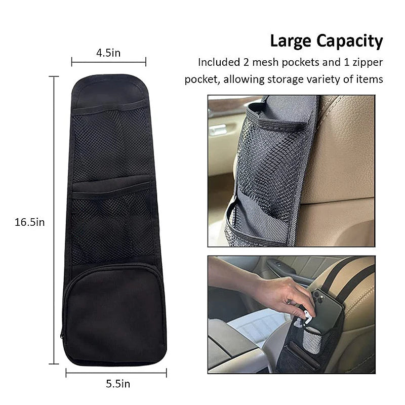 Car Seat Organizer | Multi-Pocket Hanging Bag | Side Storage with Drink Holder and Phone Holder