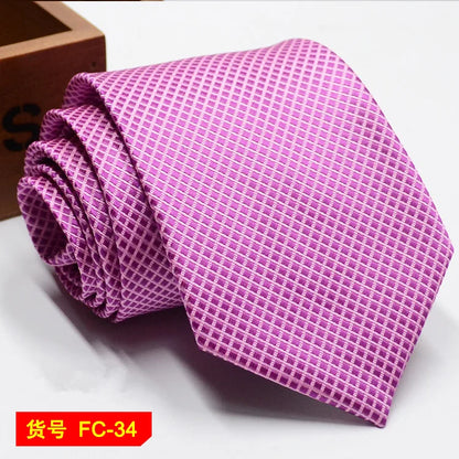 Men's Ties in 67 Styles - Solid, Stripe, and Floral Jacquard Neckties, 7-8cm Wide - Perfect for Daily Wear, Weddings and Gifts