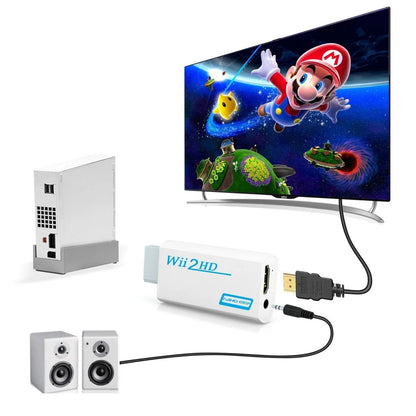 Wii to HDMI-Compatible Converter – 1080P Full HD Adapter with 3.5mm Video and Audio for PC, HDTV, Monitor – Wii2HDMI-Compatible