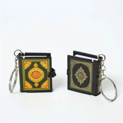 Muslim Keychain Resin Islamic Mini Quran Book - Real Paper Pendant, Readable, Key Ring Key Chain Religious Jewelry