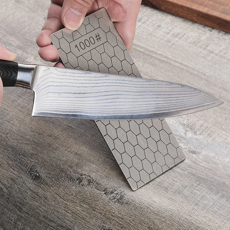 Professional Diamond Knife Sharpening Stone - 600#, 800#, 1000# Ultra-Thin Honeycomb Surface Whetstone Tool