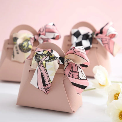 60pcs Leather Gift Bags with Ribbon: Ideal for Easter, Eid, Wedding Guest Favors, and Party Gifts