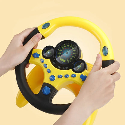 Infant Shining Electric Simulation Steering Wheel Toy: Early Educational Stroller Fun with Light, Sound, and Vocal Features