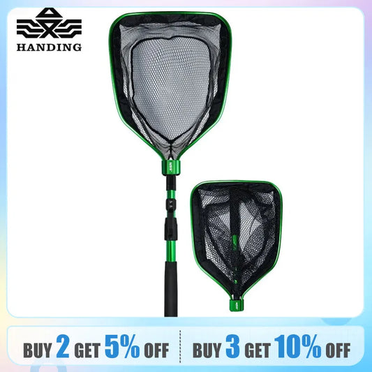 Portable Telescopic Fishing Landing Net | Floating Nylon Material | Handheld Fishing Mesh for Easy Handling