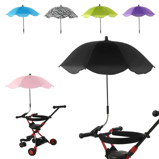 Universal Adjustable Baby Car Pram Umbrella - UV Sunshade for Stroller Accessories, Portable Sun Visor Parasol