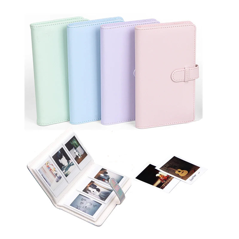 Portable 3-Inch Photo Album for Fujifilm Instax Mini - 108 Sheets, Green Pink Ticket Card Collection Book