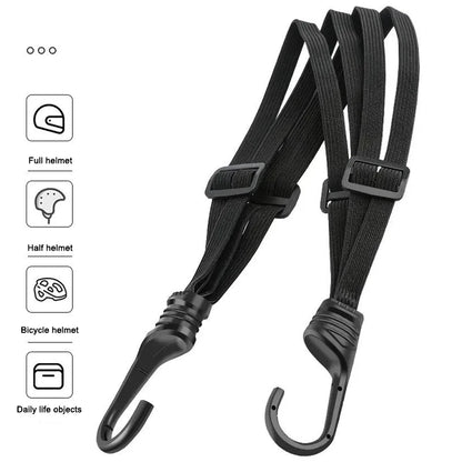 SEAMETAL Motorcycle Back Seat Helmet Straps - Elastic Fixed Adjustment Rope (60cm/90cm)