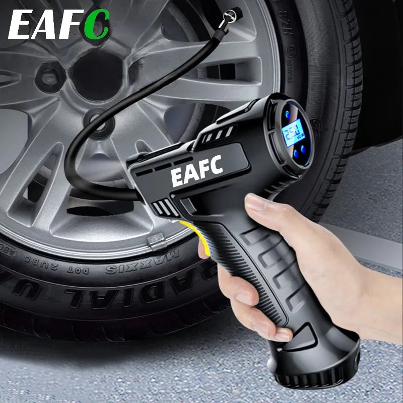 120W Handheld Air Compressor - Wireless/Wired Portable Inflatable Pump for Car, Bicycle, Balls, Digital Tire Inflator