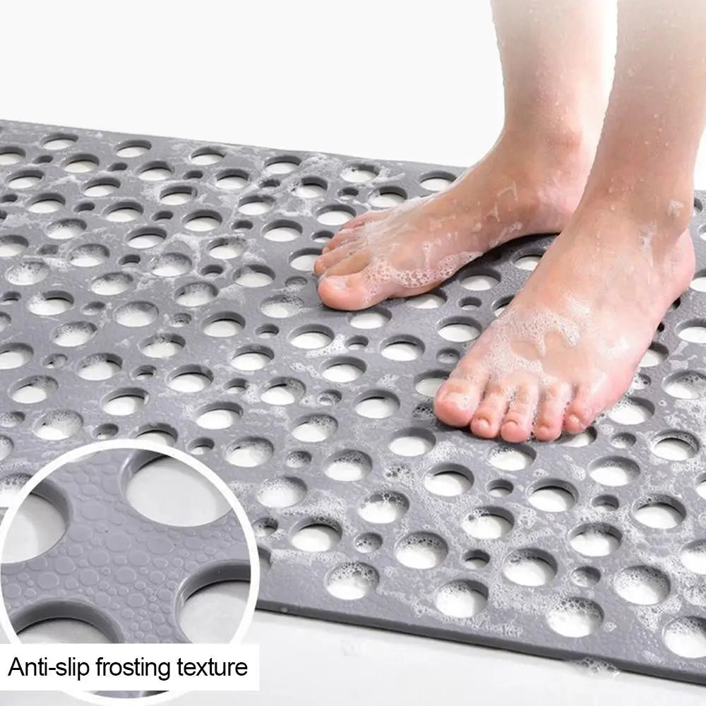 Extra Large Non-Slip Bath Mat: TPE Suction Grip Shower Mat with Strong Suction Cups for Anti-Mold Protection