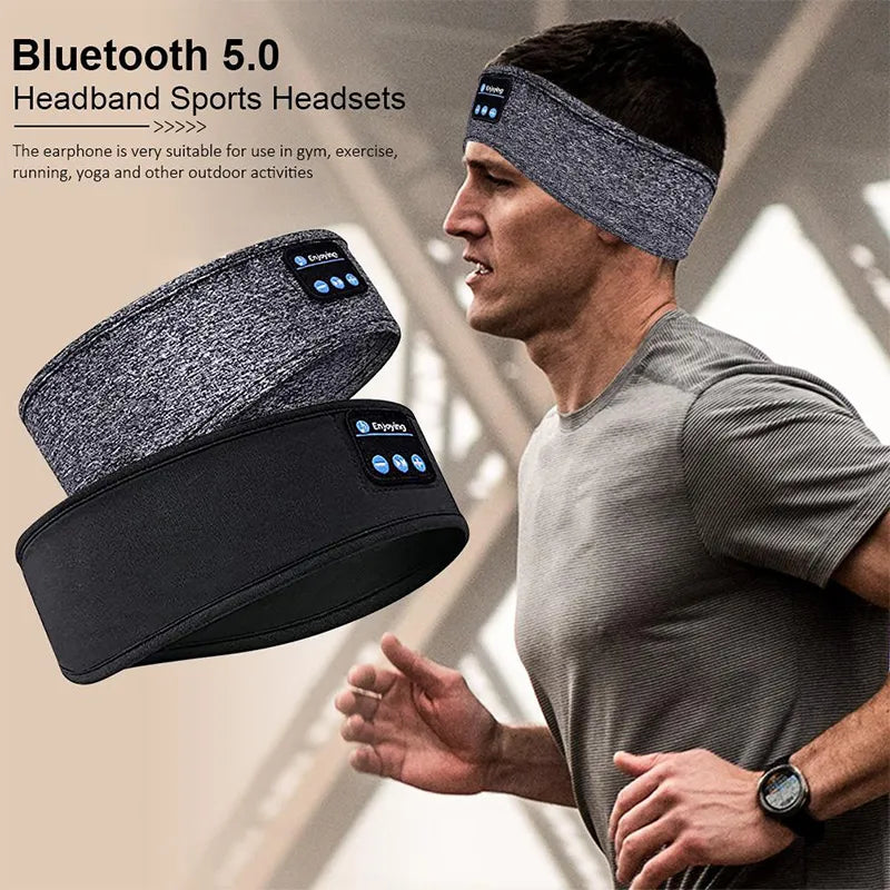 Original Wireless Bluetooth Headband with Eye Mask - Sport Sleep Headset, Music Earbuds, and Wireless Headphones for Comfortable Listening