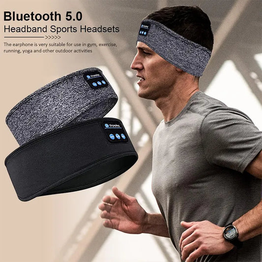 Original Wireless Bluetooth Headband with Eye Mask - Sport Sleep Headset, Music Earbuds, and Wireless Headphones for Comfortable Listening