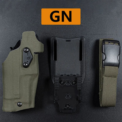 6354DO Tactical Universal Quick Release Gun Holster - Pistol Carry Case for Glock 17, 19 with X300/X300U Airsoft Weapon Flashlight