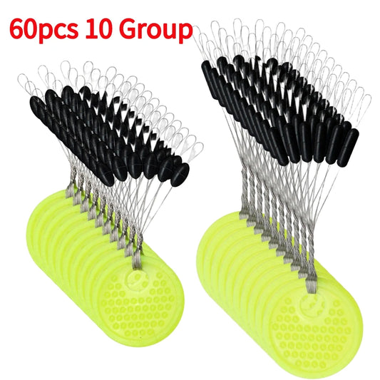 60pcs Fishing Stopper Space Beans | Line Protection | Vertical Beans for Carp Fishing | Tackle Accessories