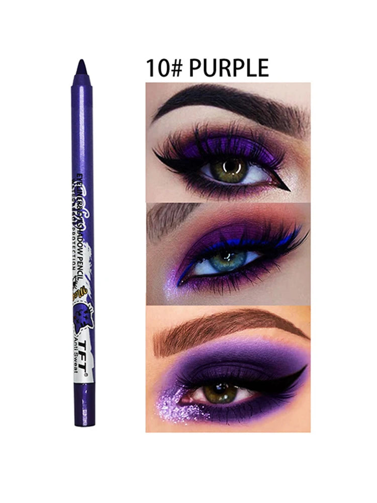 Quick-Dry Eyeliner Pencil – Colorful & Long-Lasting, Waterproof Eye Liner Pen in 14 Colors, No Blooming Blue & Pink Cosmetics