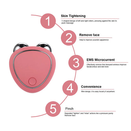 EMS Face Lifting Machine - Facial Massager with Microcurrent Roller for Skin Tightening, Rejuvenation, and Anti-Wrinkle Beauty Care