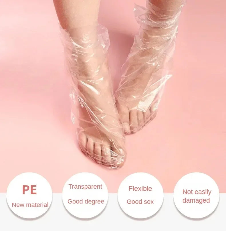 Transparent Disposable Foot Bags | Detox SPA Covers for Pedicure | Prevent Infection and Remove Chapped Skin | 100PCS Foot Care Tools