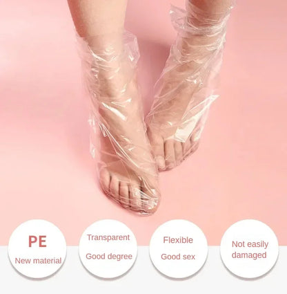 Transparent Disposable Foot Bags | Detox SPA Covers for Pedicure | Prevent Infection and Remove Chapped Skin | 100PCS Foot Care Tools