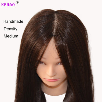 85% Real Hair Doll Head - Professional Training Kit for Hairstyle Practice, Mannequin Styling Head for Hot Curling and Straightening