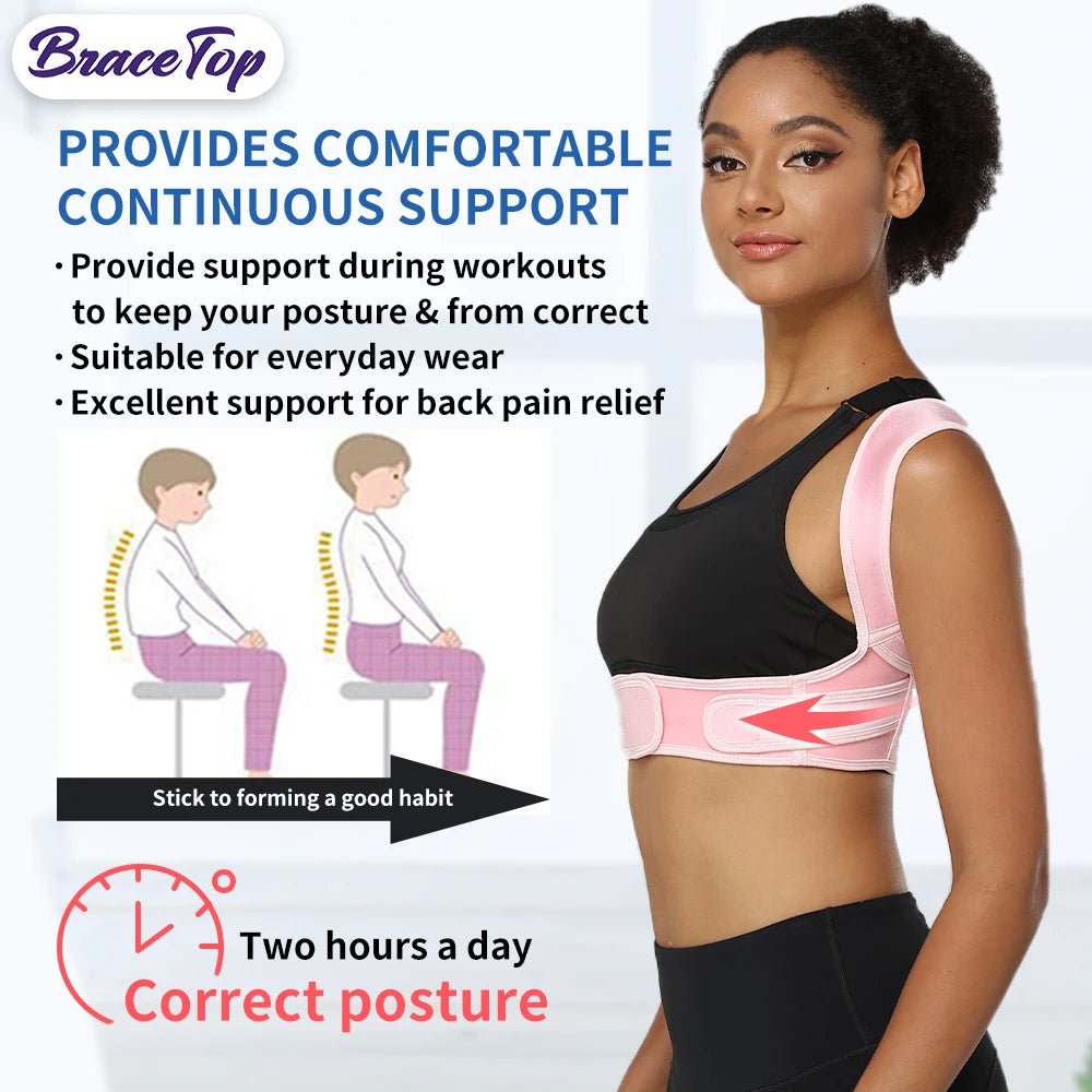 Adjustable Posture Corrector: Breathable Upper Back Brace for Neck, Shoulder, and Clavicle Support - Lumbar Pain Relief