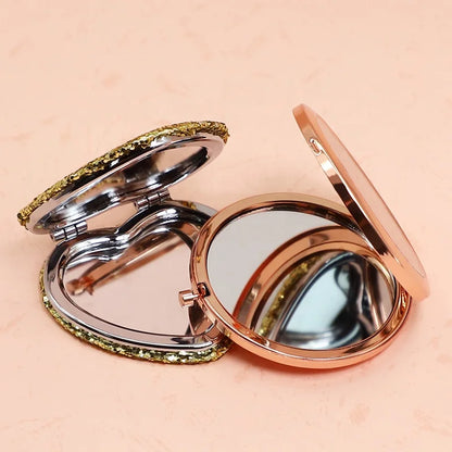 Bling Mini Makeup Pocket Mirror: Customizable Compact Cosmetic Mirror