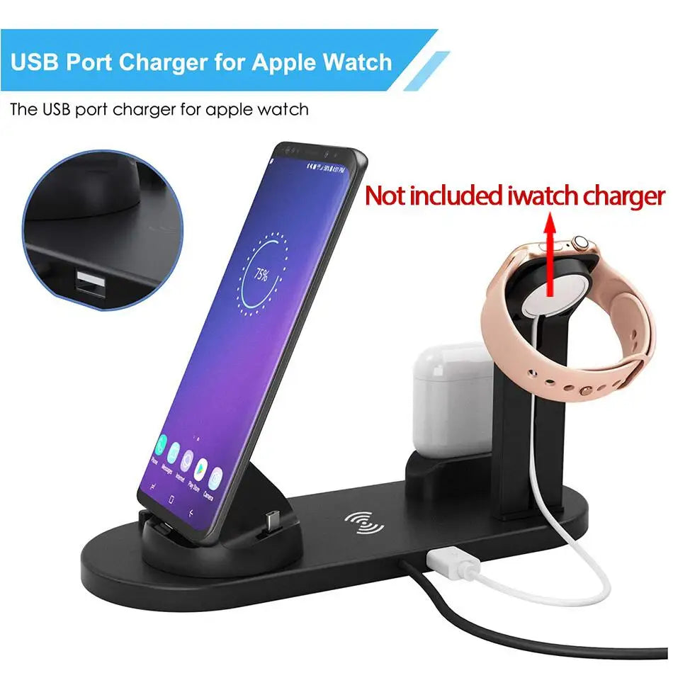 30W 7-in-1 Wireless Charging Stand - Fast Charging Dock for iPhone 14/13/12 Pro Max, Apple Watch, AirPods Pro, iWatch 8/7