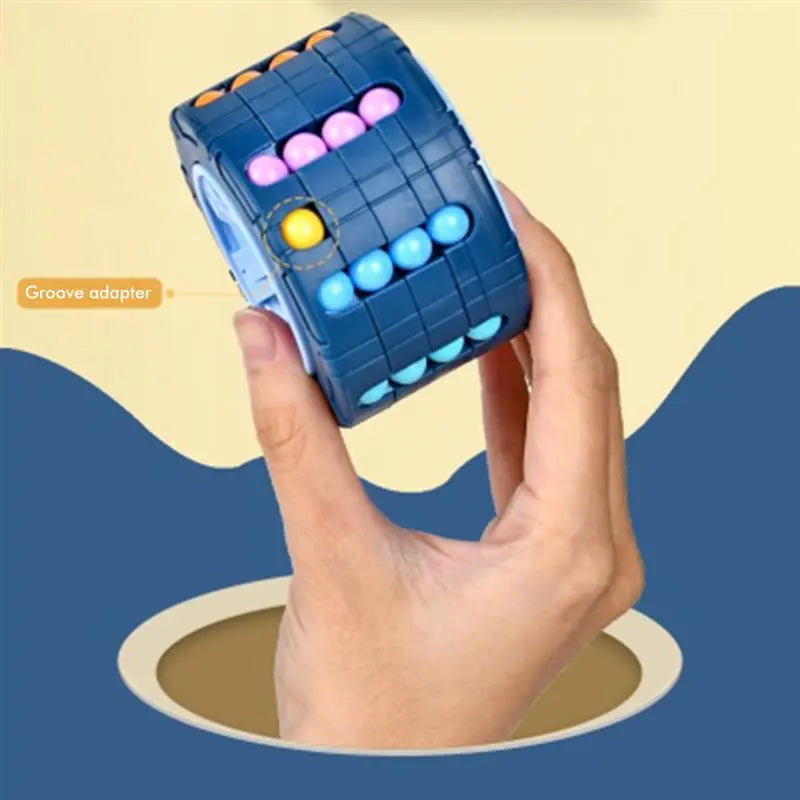 3D Cylinder Cube Toy: Magical Bean Gyro Rotate Slide Puzzle Game - Educational Montessori Infant Toy to Relieve Stress, Perfect Children's Gift