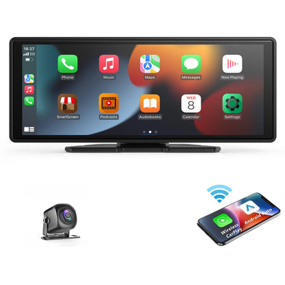 Universal Portable CarPlay Screen - Wireless Car Stereo with Android Auto, Car Touchscreen for All Cars