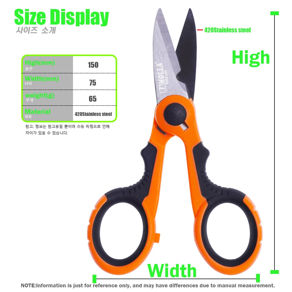 420 Stainless Steel Fishing Scissors: Portable Electrician Scissor Pliers for PE Braid Line Cutting - Carp Fishing Tool Accessories