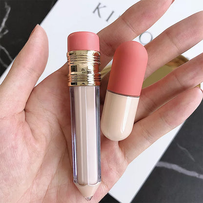 Mini Capsule Liquid Foundation Bottle: Portable Travel Cosmetic Bottling - Refillable Skin Care Container with Lip Brush