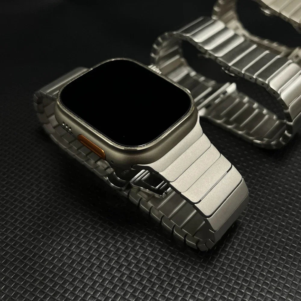 Titanium Color Band for Apple Watch Ultra 2 & iWatch Series 9 8 7 5 4 | 49mm, 45mm, 44mm, 42mm, 41mm, 40mm, 38mm | Stainless Steel Bracelet