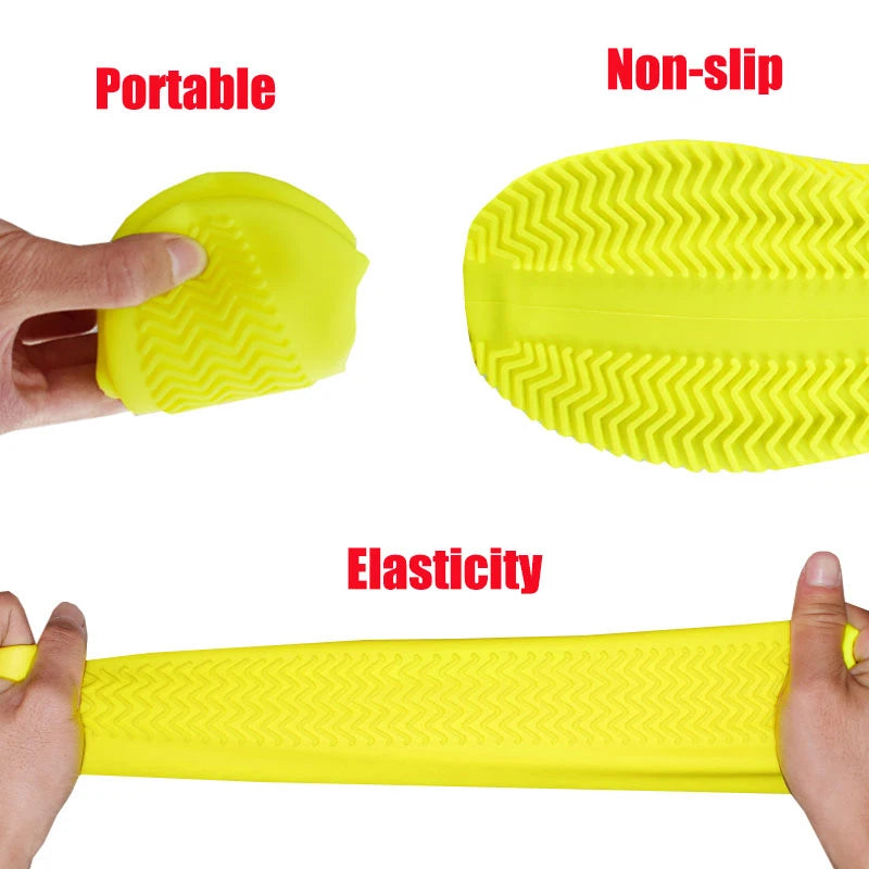 2 Pack Waterproof Silicone Shoe Covers - Non-Slip, Wear-Resistant, High Elastic Rain Boots for Outdoor Use, Unisex and Reusable