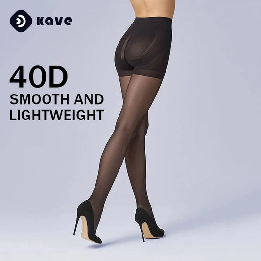 Kave 40D Nylon Tights for Women – 1/2 Pairs, Sheer Control Top, Rip Resistant, Strong and Durable Stockings /  Pantyhose .