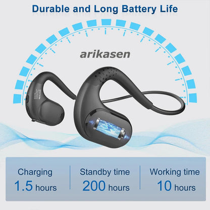 Open Ear Trucker Headphones with Detachable Microphone - Wireless Bluetooth Headsets for Business Office and Cell Phones