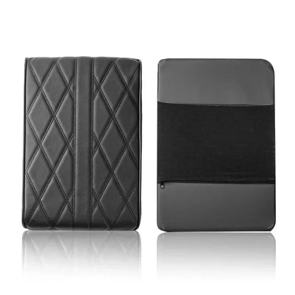 Wave Embroidered PU Leather Car Armrest Mat - Center Console Arm Rest Protection Cushion, Auto Armrests Storage Box Cover Pad