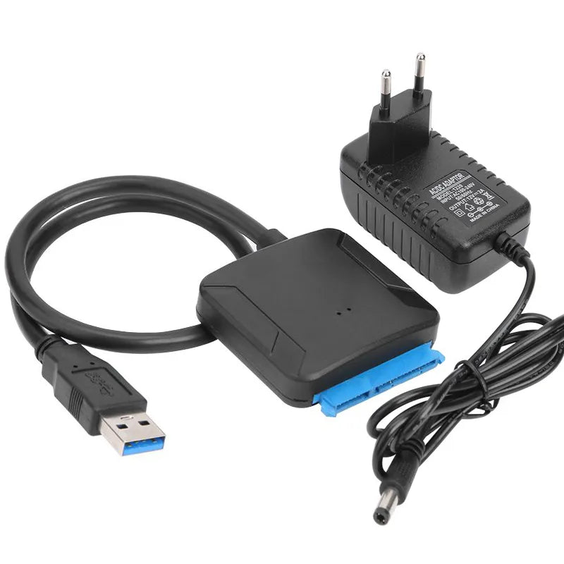 High-Speed SATA to USB 3.0 Adapter Cable for 2.5/3.5 Inch SSD HDD - UASP Supported with 12V Power Adapter