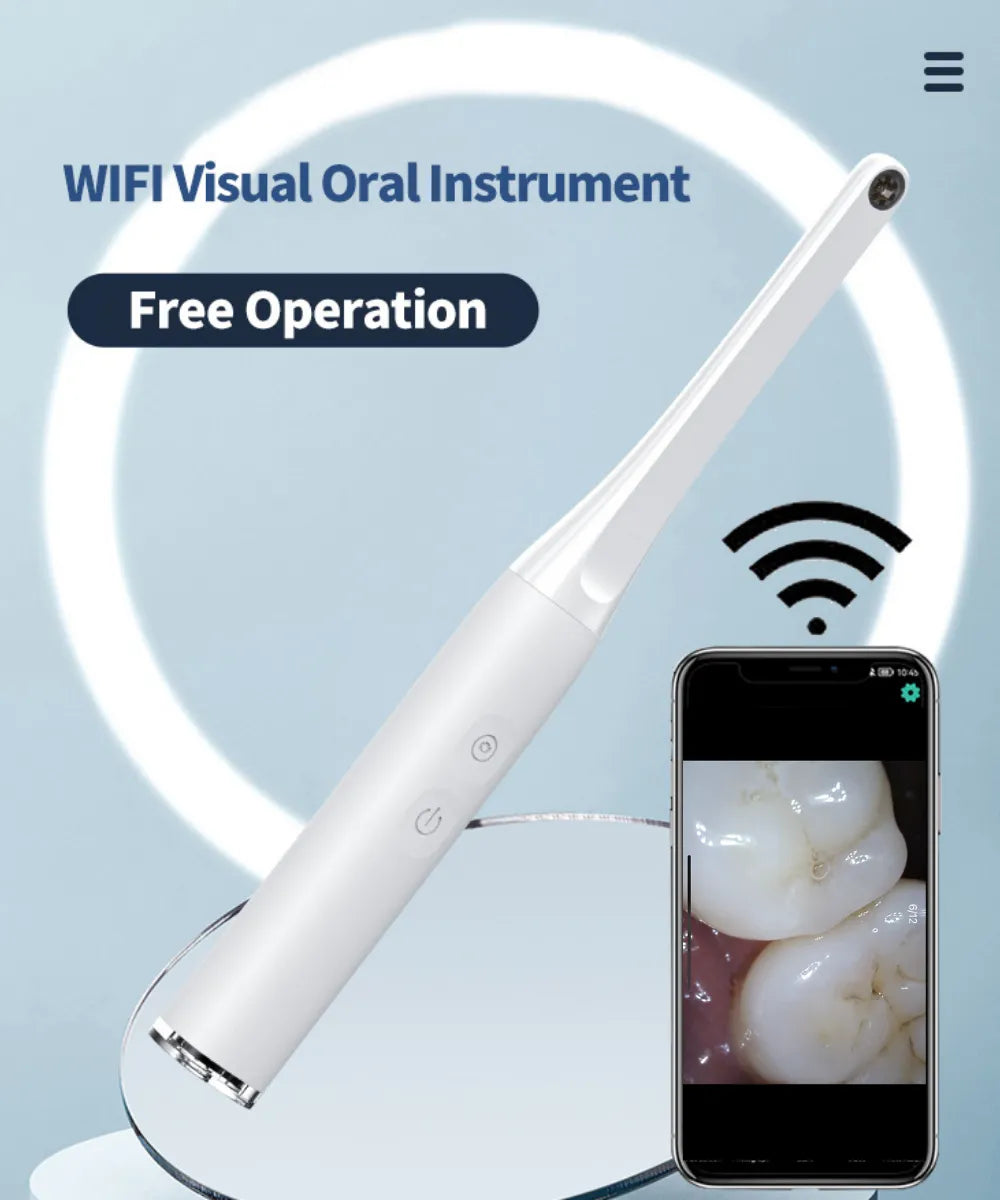 2MP HD Wireless Visual Intraoral Camera - Dentist Tool Set with WIFI Endoscope for IOS, iPhone, Android, and Mac