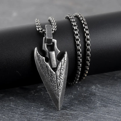 Celtic Weapon Spear Pendant Necklace - Men's Punk Retro Nordic Mythology Hip Hop Trend Jewelry