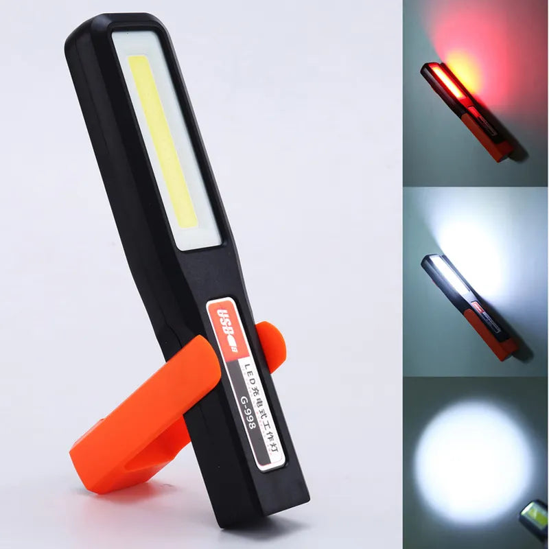 Powerful COB LED Work Light: USB Rechargeable Flashlight for Car Garage Mechanics - Magnetic Torch, Emergency & Warning Light