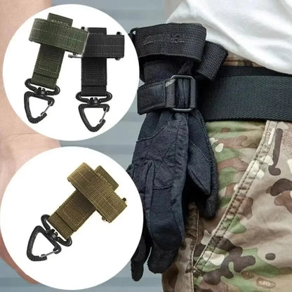 DIZETION Outdoor Tactical Multi-Purpose Nylon Gloves - Work Gloves with Safety Clip for Camping and Hanging Ropes