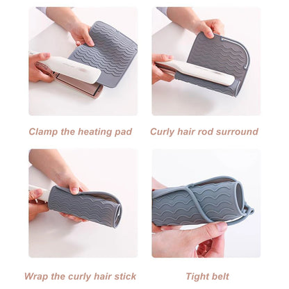 Portable Silicone Heat Resistant Mat - Non-Slip Insulation Pad for Hair Straighteners and Curlers, Ideal Styling Tool for Travel