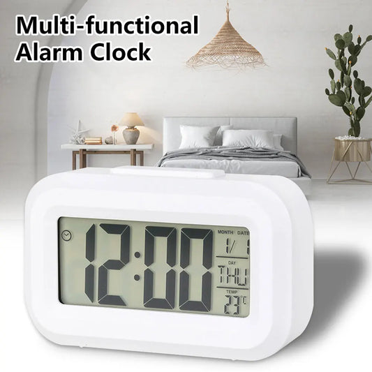 LED Digital Alarm Clock - Electronic Screen Desktop Table Clock with Backlight, Snooze, and Calendar for Home and Office