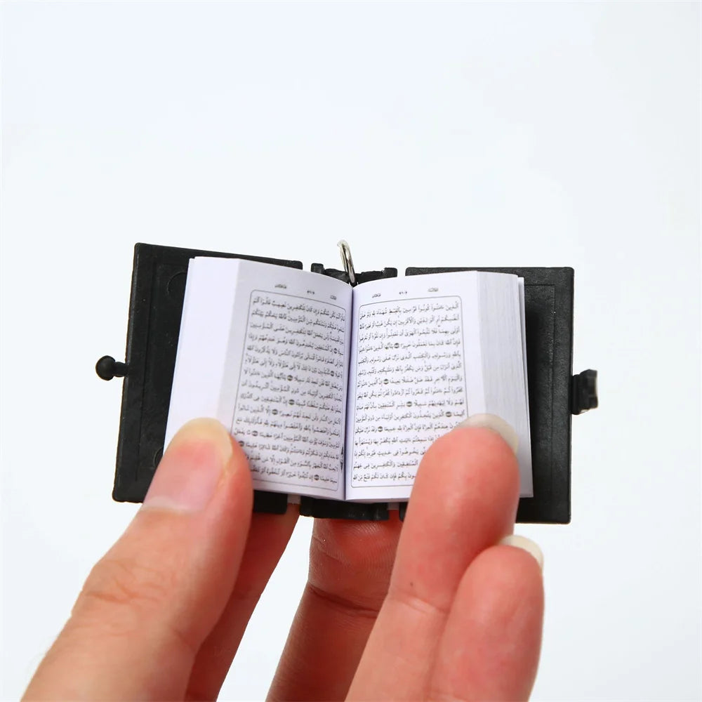 Muslim Keychain Resin Islamic Mini Quran Book - Real Paper Pendant, Readable, Key Ring Key Chain Religious Jewelry