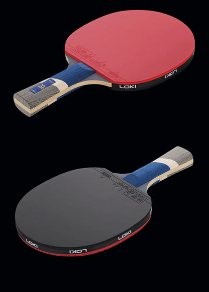 LOKI 9 Star Professional Table Tennis Racket - 5+2 Carbon Ping Pong Paddle with Sticky Rubbers, Ultra Offensive, Available in 6/7/8/9 Star Ratings