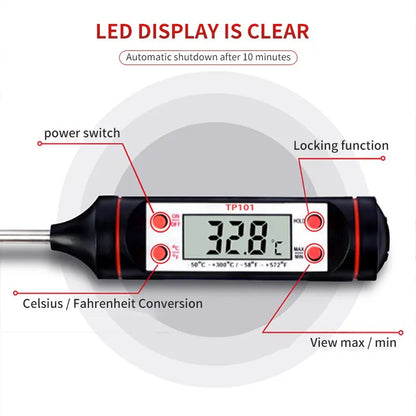 Digital Probe Kitchen Thermometer: Electronic Liquid Grill Thermometer for Food Baking