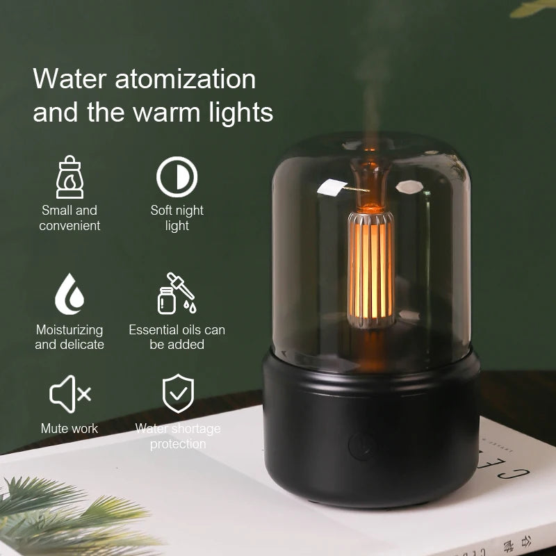 KINSCOTER Portable Mini Aroma Diffuser - USB Air Humidifier with Essential Oil, Night Light, and Cold Mist Maker - Ideal for Home Gift