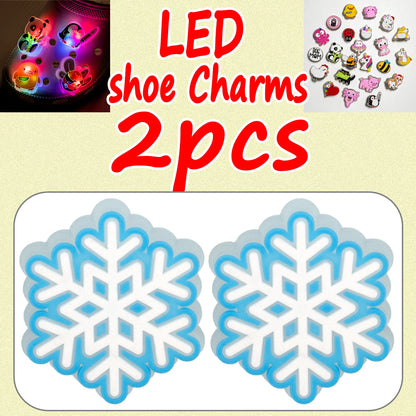 LED Christmas Shoe Charms - Luminous Decorations Featuring Santa Claus, Snowman, Gingerbread Man, Dog, and Cat for Clogs