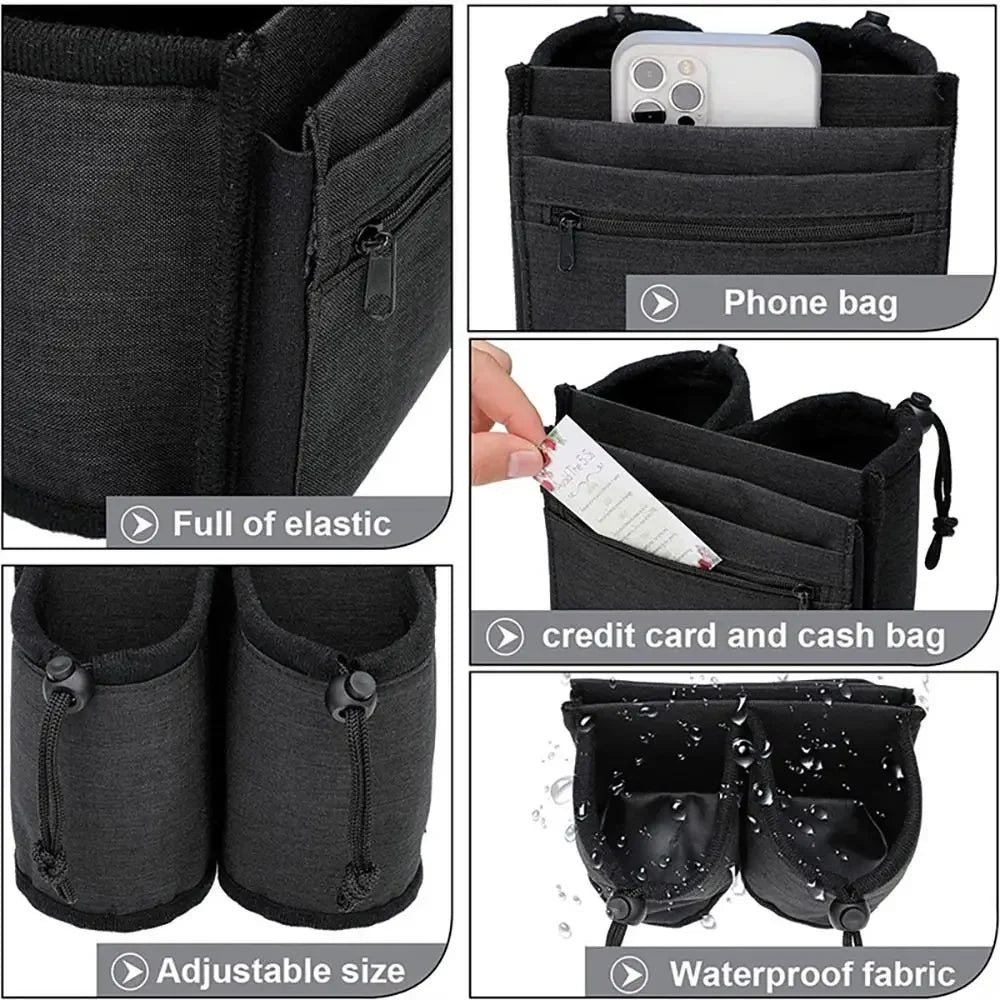 Travel Luggage Cup Holder - Durable Suitcase Drink and Coffee Mug Holder, Fits All Handle Types